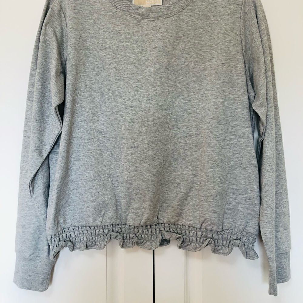 NWT: Michael Kors Ruffle Bottom Sweatshirt - Picture 3 of 9